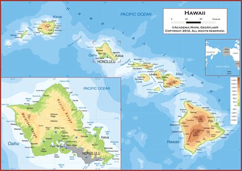 Map Of Hawaiian Islands Printable